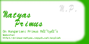 matyas primus business card